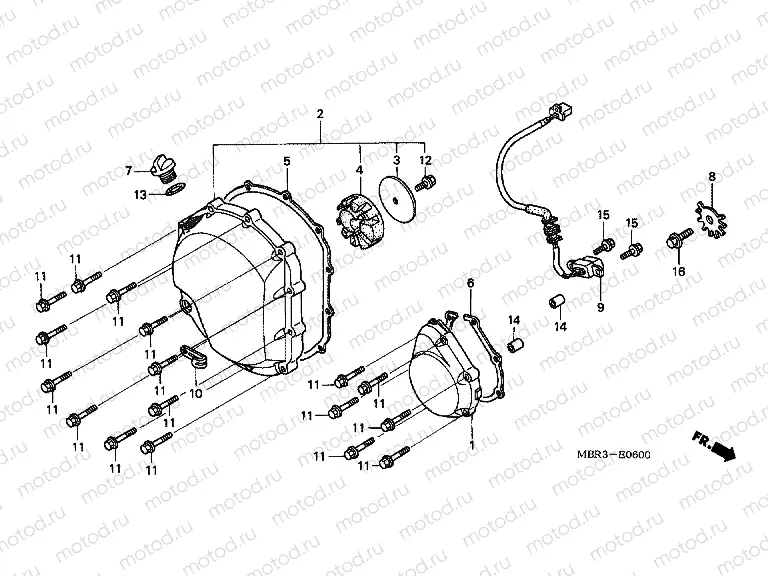 E-6 RIGHT CRANKSHAFT COVER