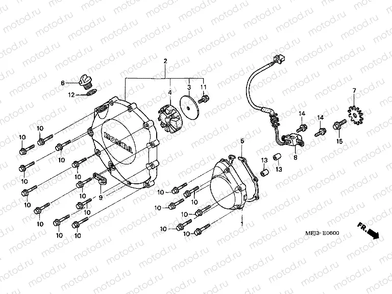 E-6 RIGHT CRANKSHAFT COVER