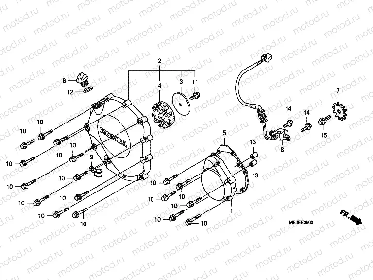 E-6 RIGHT CRANKSHAFT COVER
