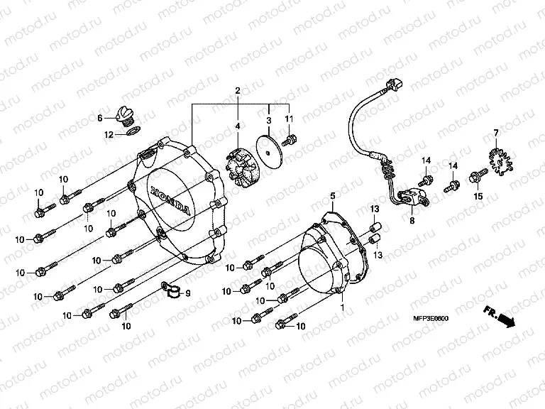 E-6 RIGHT CRANKSHAFT COVER