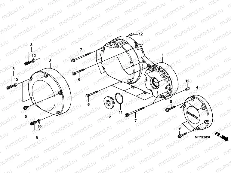 E-6 RIGHT CRANKSHAFT COVER