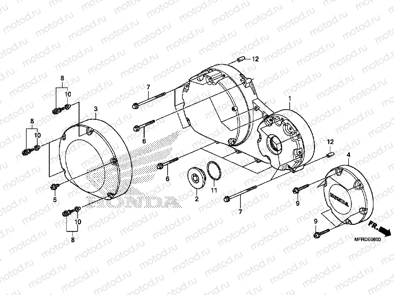 E-6 RIGHT CRANKSHAFT COVER