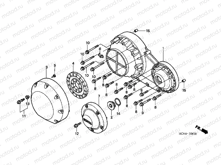 E-6 RIGHT CRANKSHAFT COVER