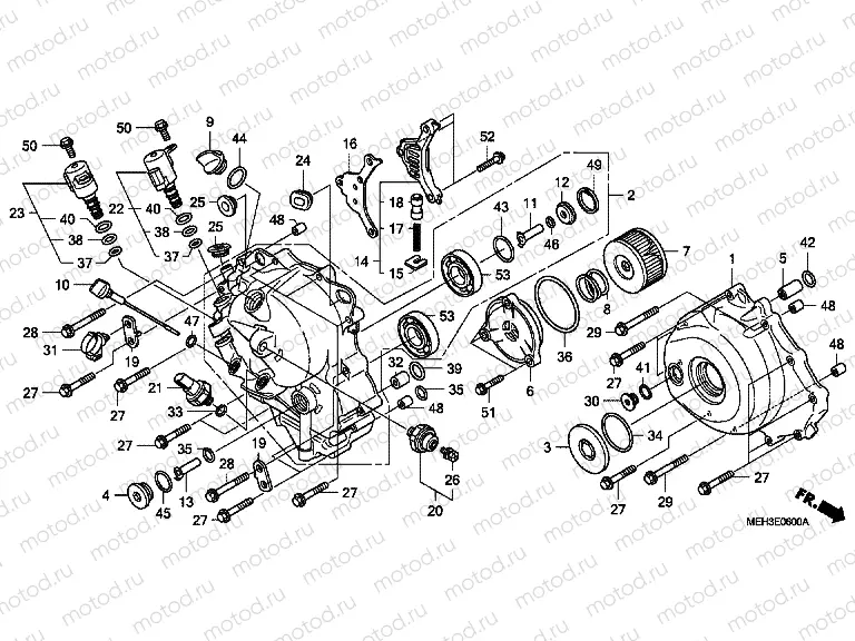 E-6 RIGHT CRANKSHAFT COVER
