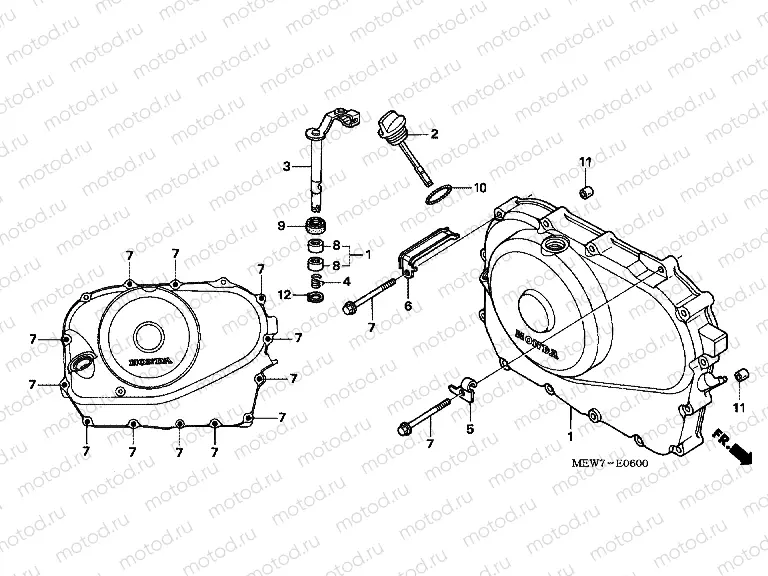 E-6 RIGHT CRANKSHAFT COVER