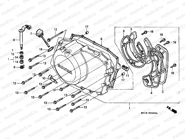 E-6 RIGHT CRANKSHAFT COVER