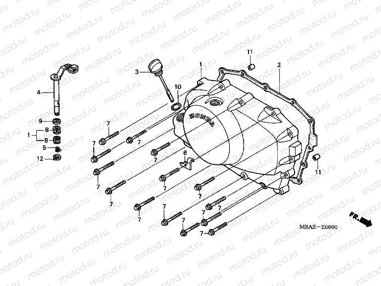 E-6 RIGHT CRANKSHAFT COVER