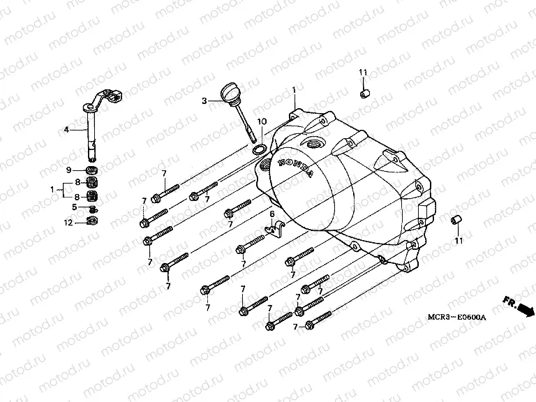 E-6 RIGHT CRANKSHAFT COVER