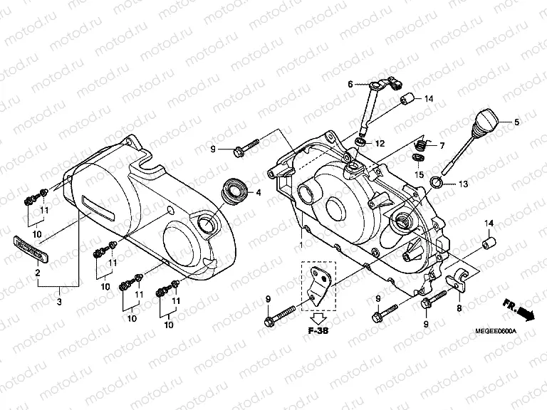 E-6 RIGHT CRANKSHAFT COVER