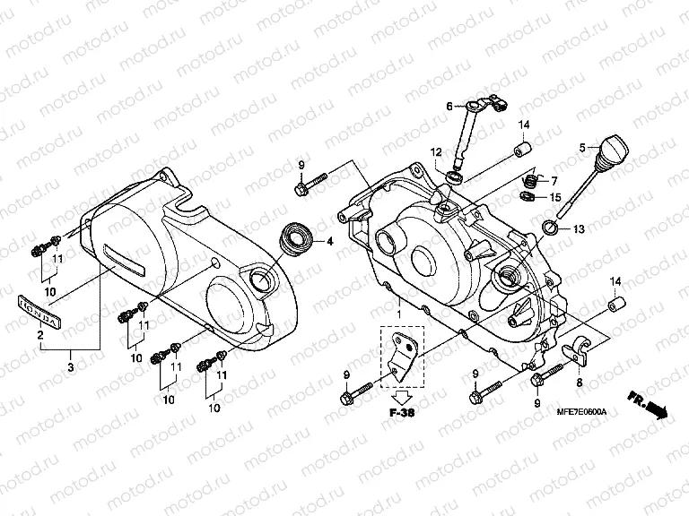 E-6 RIGHT CRANKSHAFT COVER