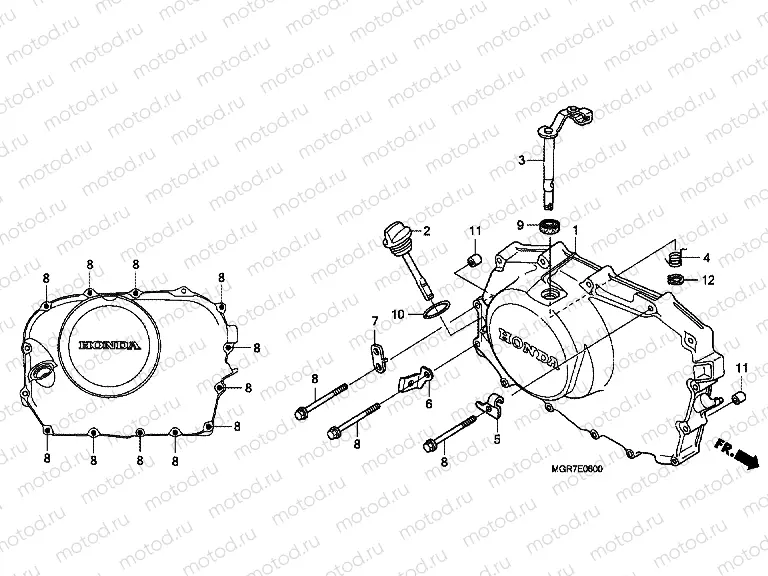 E-6 RIGHT CRANKSHAFT COVER