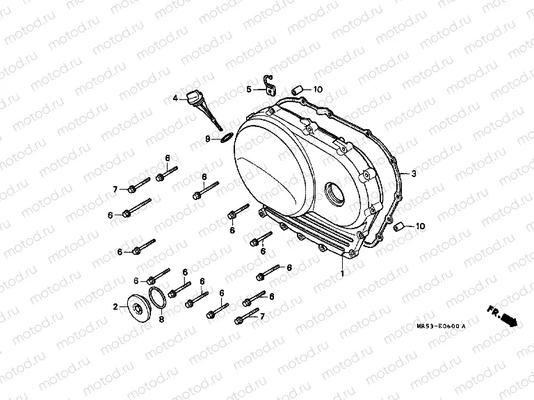 E-6 RIGHT CRANKSHAFT COVER