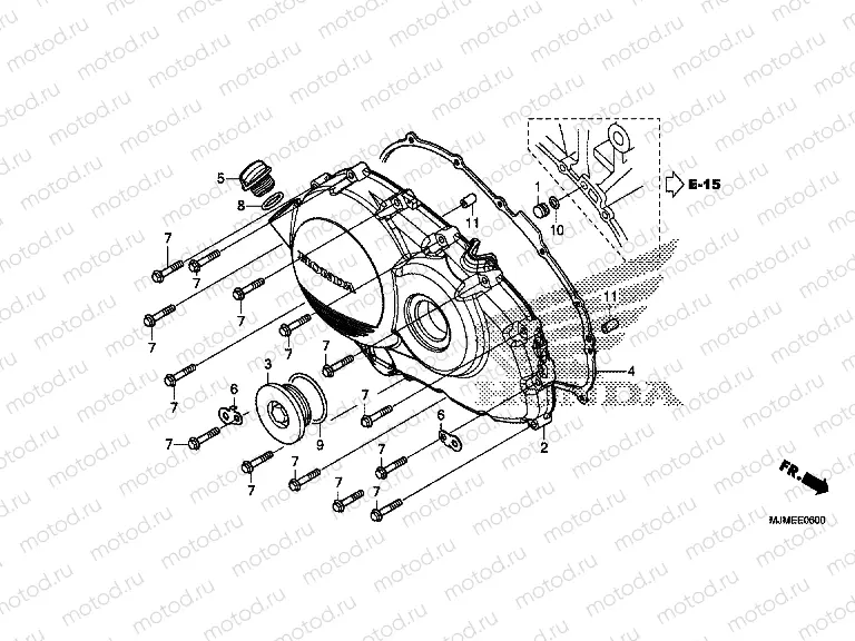 E-6 RIGHT CRANKSHAFT COVER