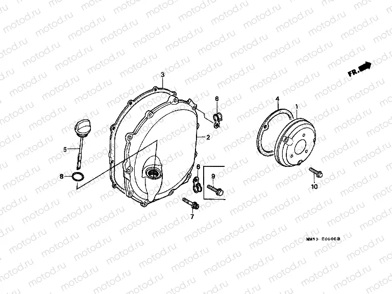 E-6 RIGHT CRANKSHAFT COVER