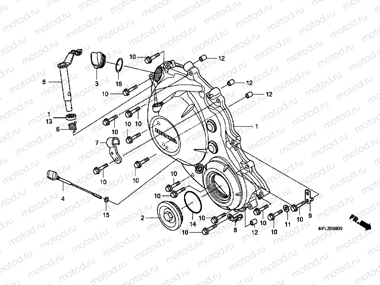 E-6 RIGHT CRANKSHAFT COVER