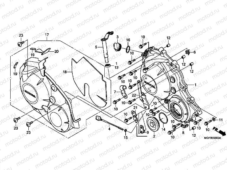 E-6 RIGHT CRANKSHAFT COVER