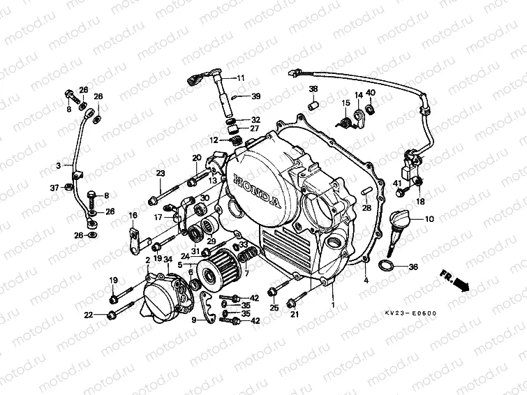E-6 RIGHT CRANKSHAFT COVER