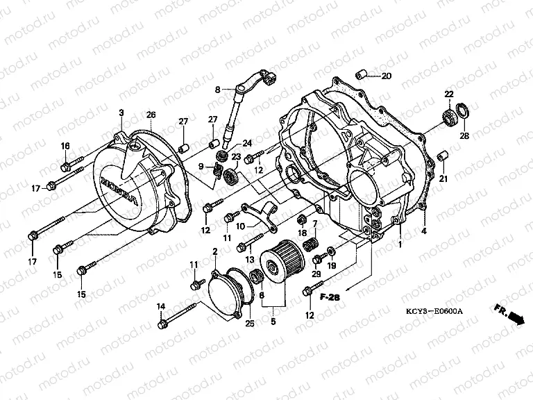E-6 RIGHT CRANKSHAFT COVER