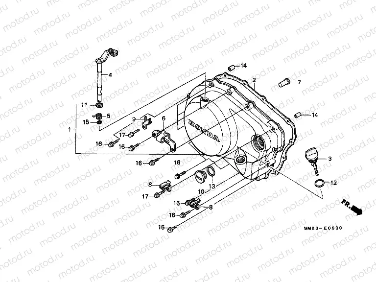 E-6 RIGHT CRANKSHAFT COVER