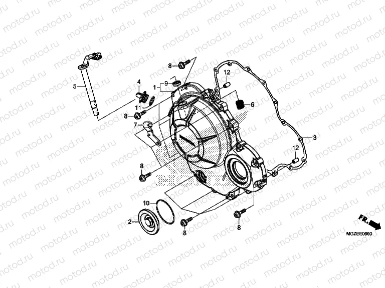 E-6 RIGHT CRANKSHAFT COVER