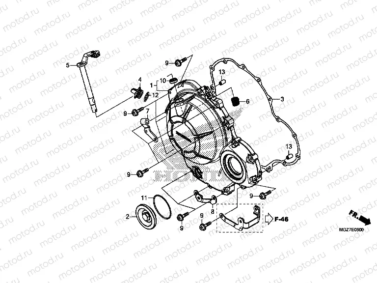 E-6 RIGHT CRANKSHAFT COVER