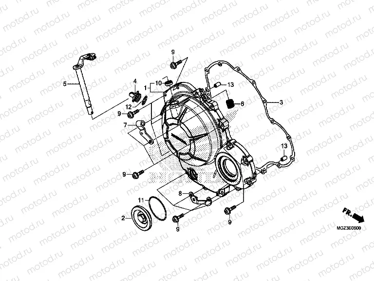 E-6 RIGHT CRANKSHAFT COVER