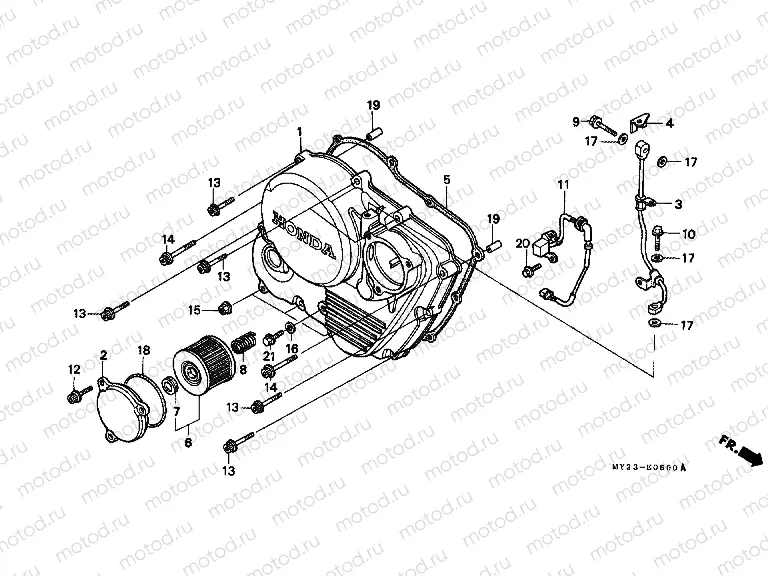 E-6 RIGHT CRANKSHAFT COVER