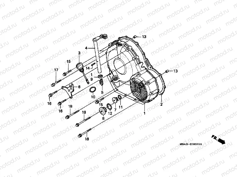 E-6 RIGHT CRANKSHAFT COVER