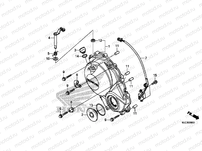 E-6 RIGHT CRANKSHAFT COVER