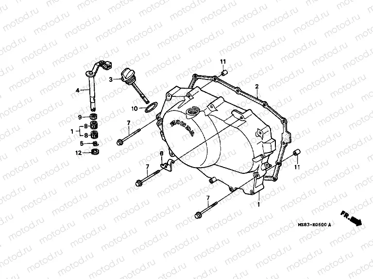 E-6 RIGHT CRANKSHAFT COVER