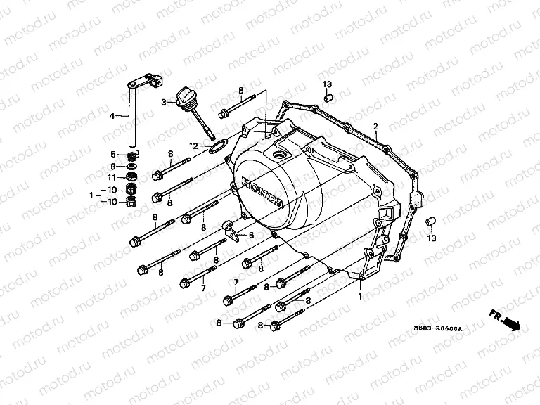 E-6 RIGHT CRANKSHAFT COVER