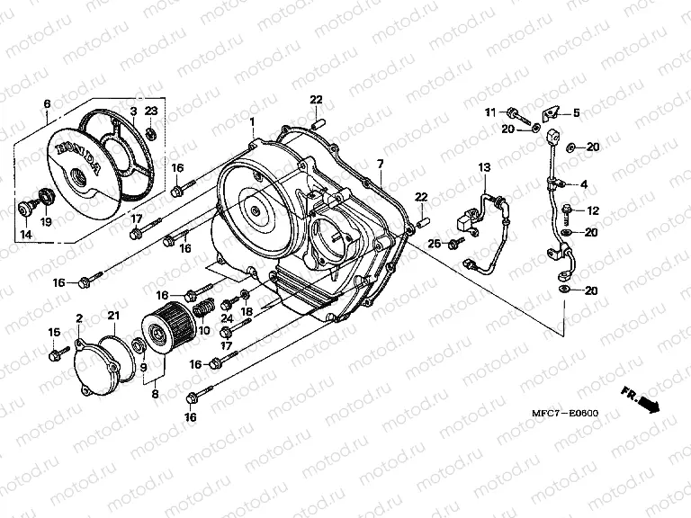 E-6 RIGHT CRANKSHAFT COVER