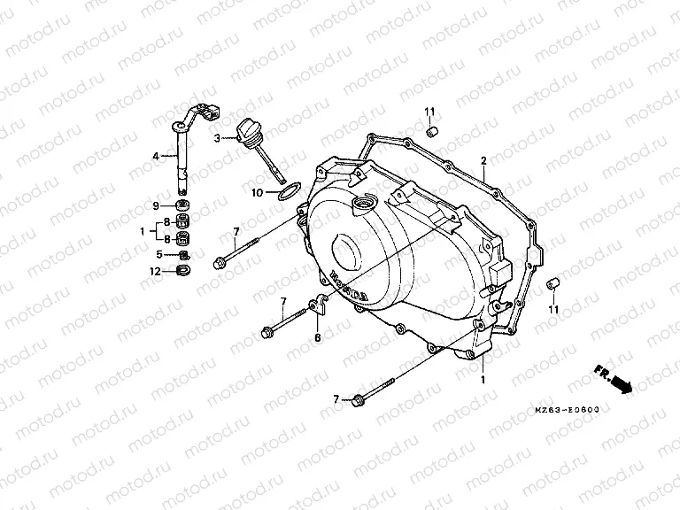 E-6 RIGHT CRANKSHAFT COVER