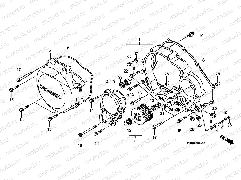 E-6 RIGHT CRANKSHAFT COVER
