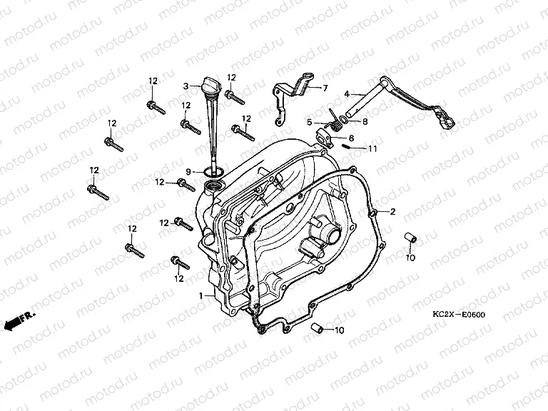 E-6 RIGHT CRANKSHAFT COVER