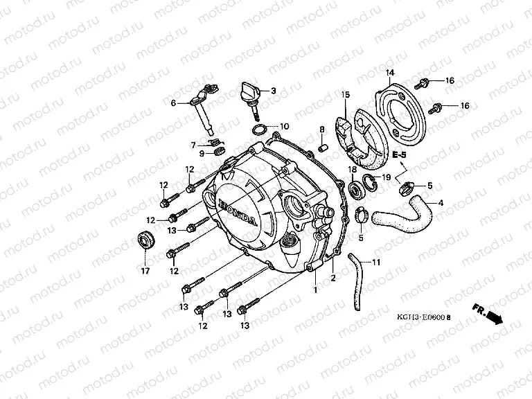 E-6 RIGHT CRANKSHAFT COVER