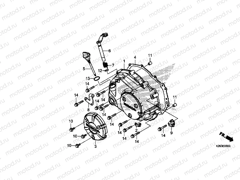 E-6 RIGHT CRANKSHAFT COVER