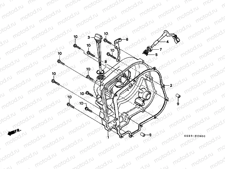 E-6 RIGHT CRANKSHAFT COVER