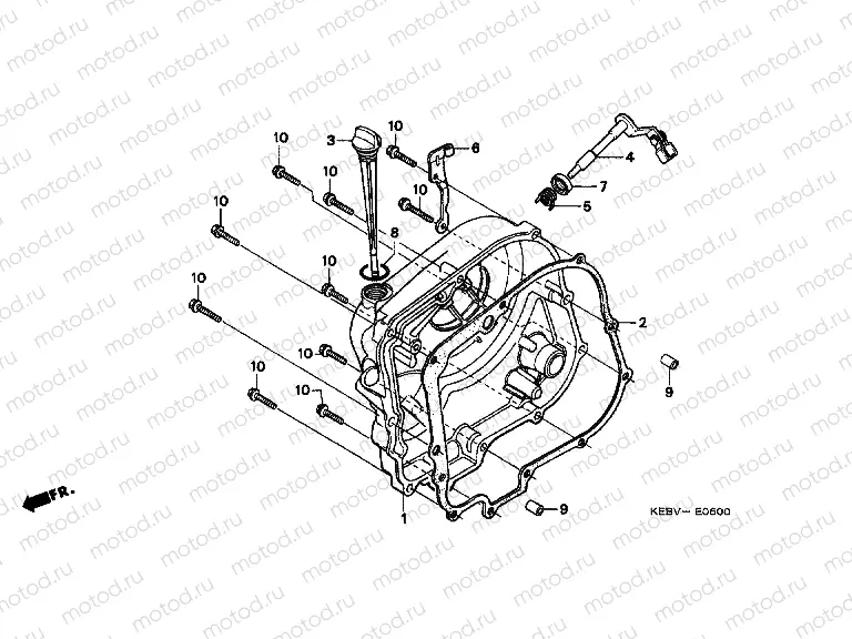 E-6 RIGHT CRANKSHAFT COVER