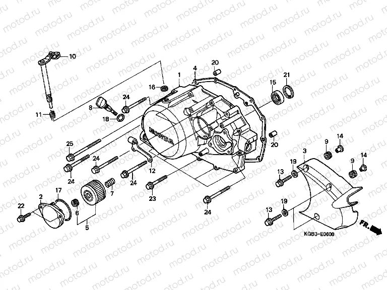 E-6 RIGHT CRANKSHAFT COVER