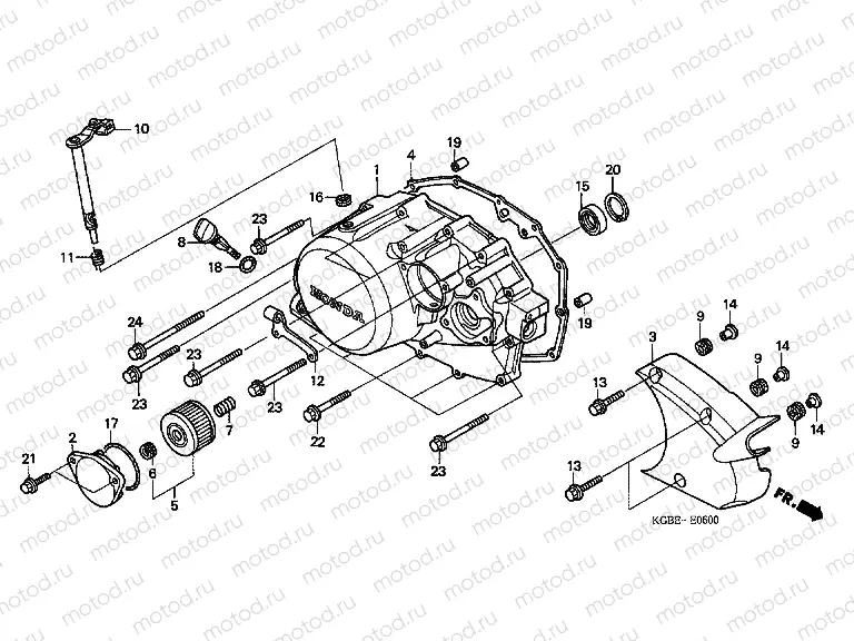 E-6 RIGHT CRANKSHAFT COVER