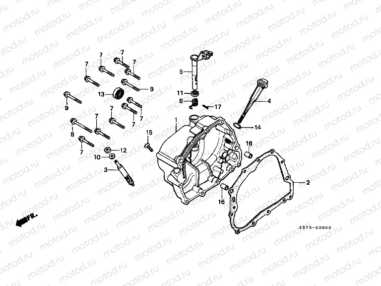 E-6 RIGHT CRANKSHAFT COVER