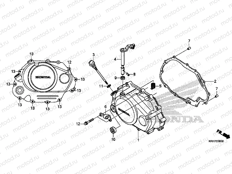E-6 RIGHT CRANKSHAFT COVER