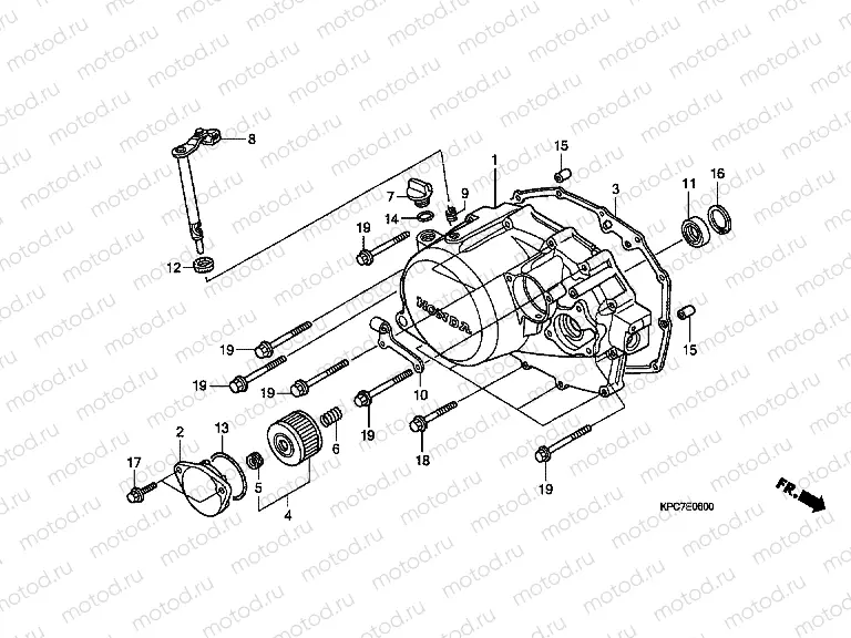 E-6 RIGHT CRANKSHAFT COVER