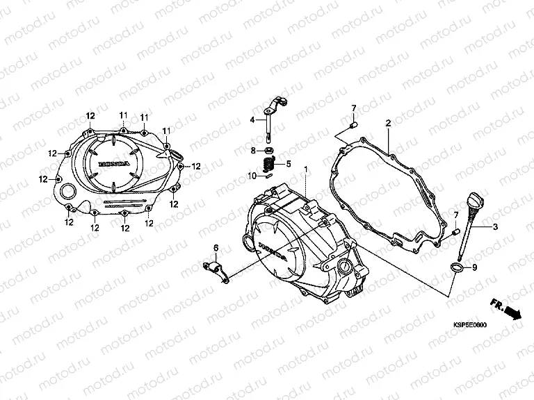 E-6 RIGHT CRANKSHAFT COVER