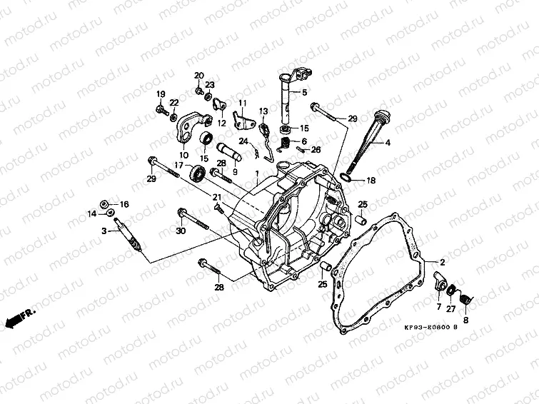 E-6 RIGHT CRANKSHAFT COVER