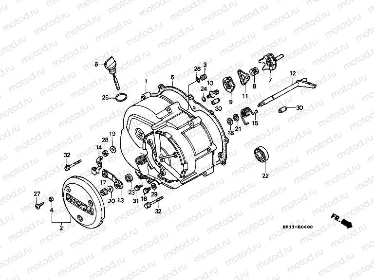 E-6 RIGHT CRANKSHAFT COVER