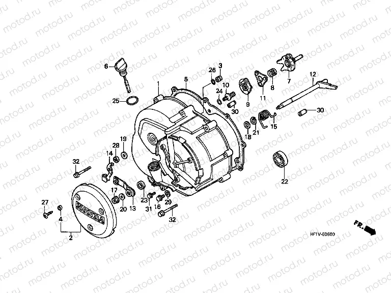 E-6 RIGHT CRANKSHAFT COVER