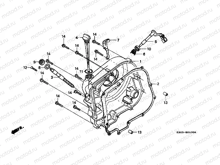 E-6 RIGHT CRANKSHAFT COVER
