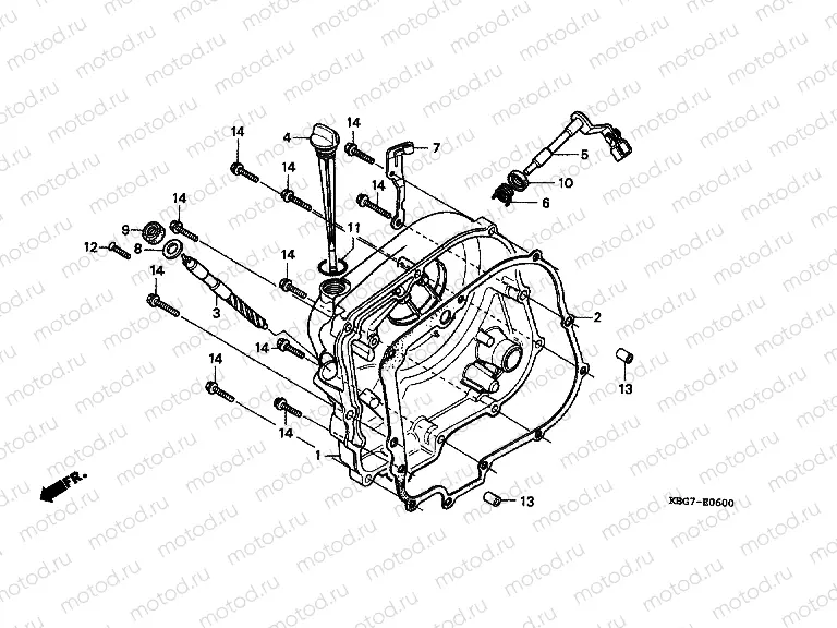 E-6 RIGHT CRANKSHAFT COVER